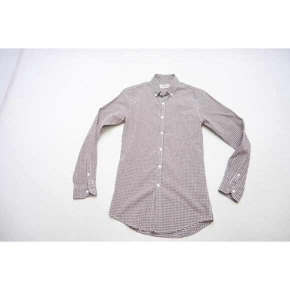 Topman Casual Button Up Dress Shirt Plaid Long Sleeve Designer Mens XS XSMALL - Picture 1 of 4
